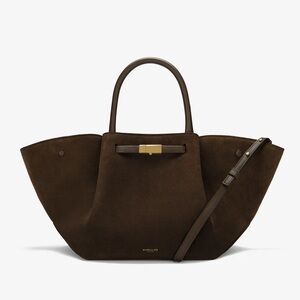 DeMellier London New York Midi Bag in Mocha Suede & Mocha Smooth